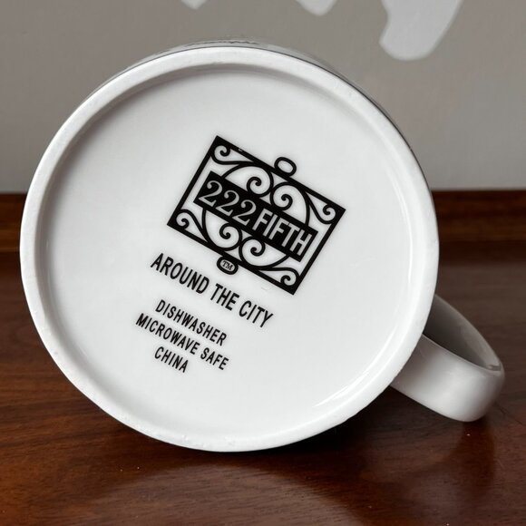 222 Fifth Around The City Paris Jumbo Mug 28oz Latte Soup Porcelain Eiffel Tower - Picture 10 of 12